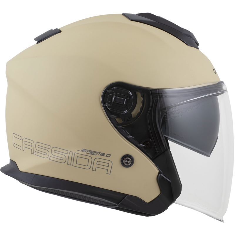 Cassida Jet Tech 2.0 RoTo Åben Motorcykelhjelm, Mat Sand-Sort-Grå