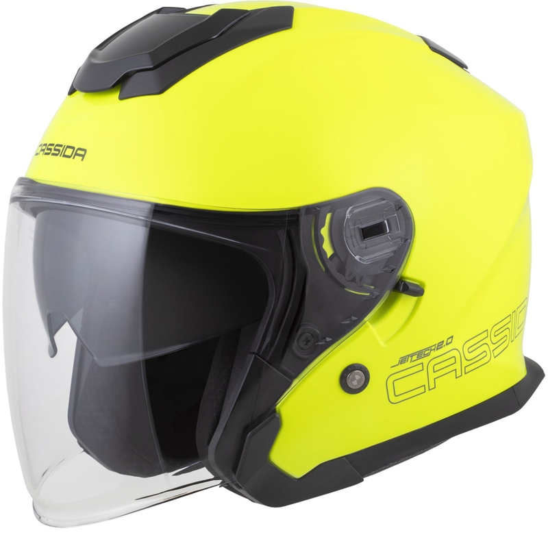 Cassida Jet Tech 2.0 RoTo åben motorcykelhjelm fluo gul-sort-grå