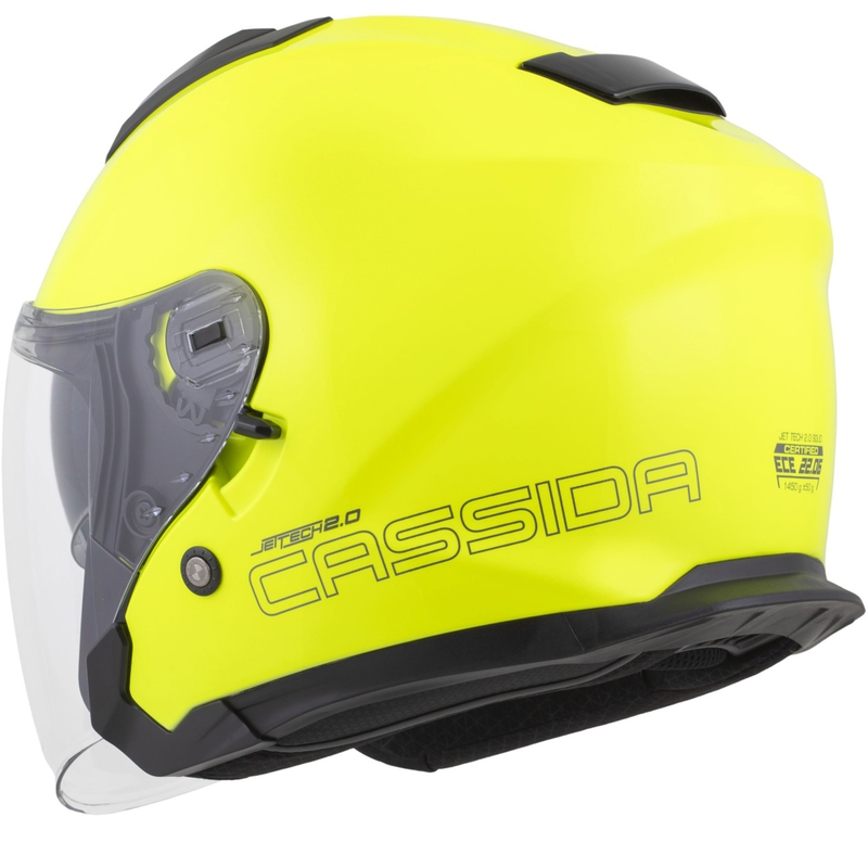 Cassida Jet Tech 2.0 RoTo åben motorcykelhjelm fluo gul-sort-grå