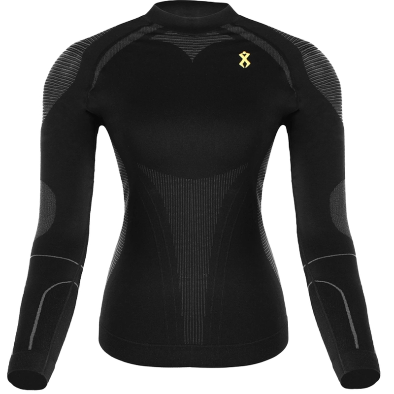 Funktionel dame-T-shirt Rilax Mia sort - langærmet