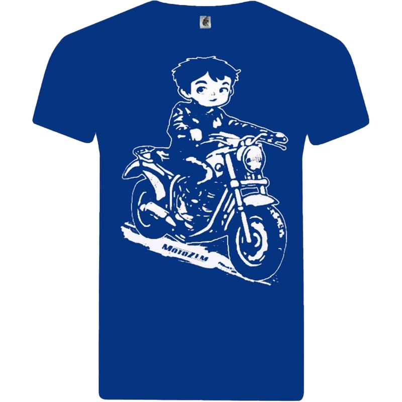 MotoZem Kids Boys T-shirt Biker Blue