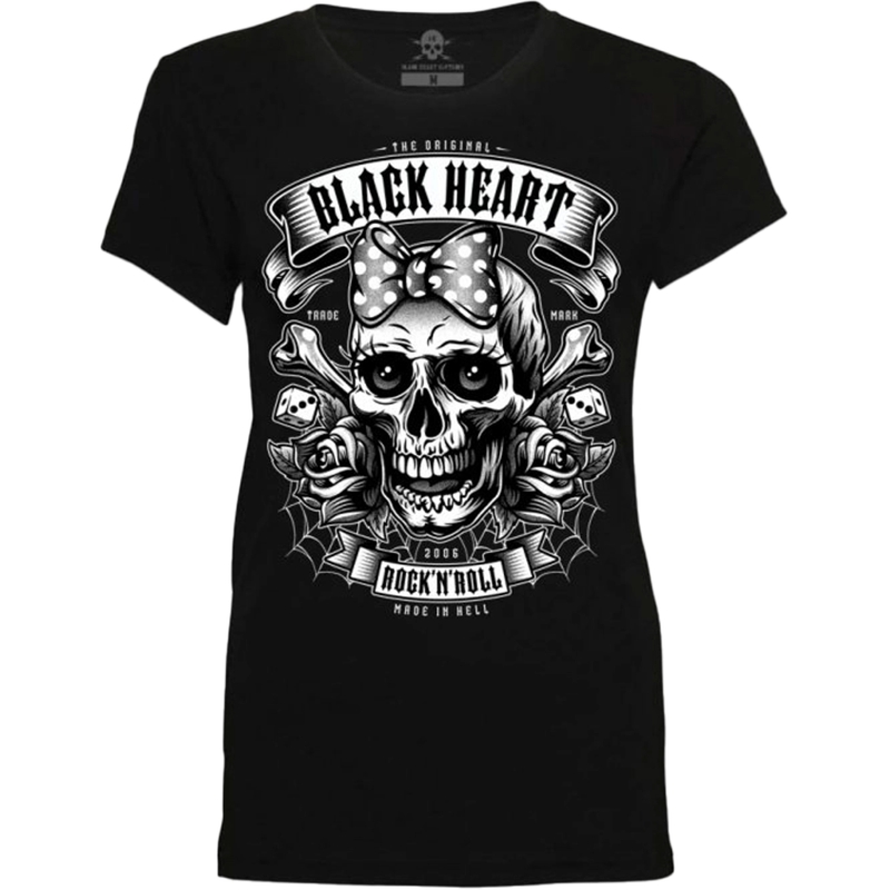 Dame-T-shirt Black Heart Miss Murder sort