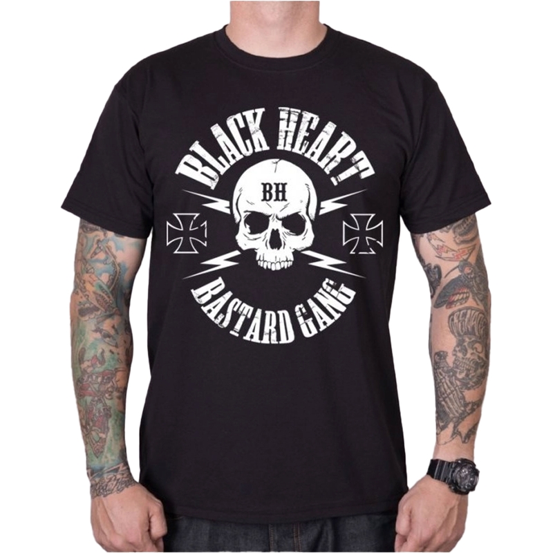 T-shirt til mænd Sort Heart Bastard Skull sort