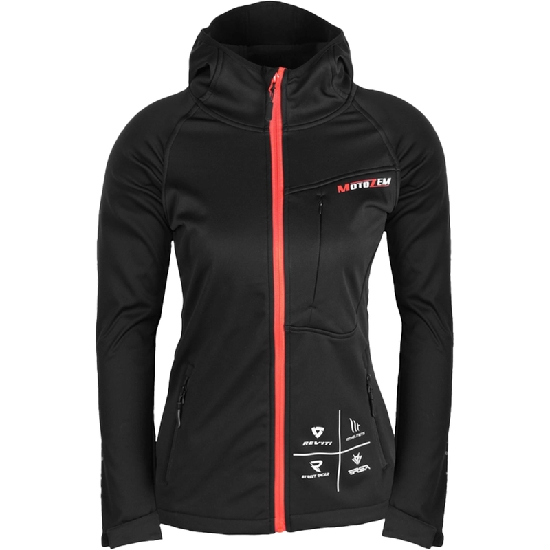 Dame softshelljakke MotoZem Racing Team sort-rød