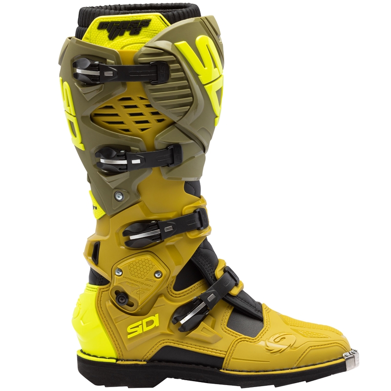 SiDi Crossfire 3 motorcykelstøvler olivengrøn-fluo gul