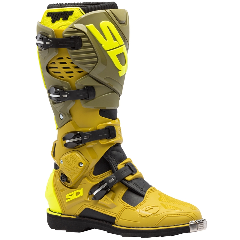 SiDi Crossfire 3 motorcykelstøvler olivengrøn-fluo gul