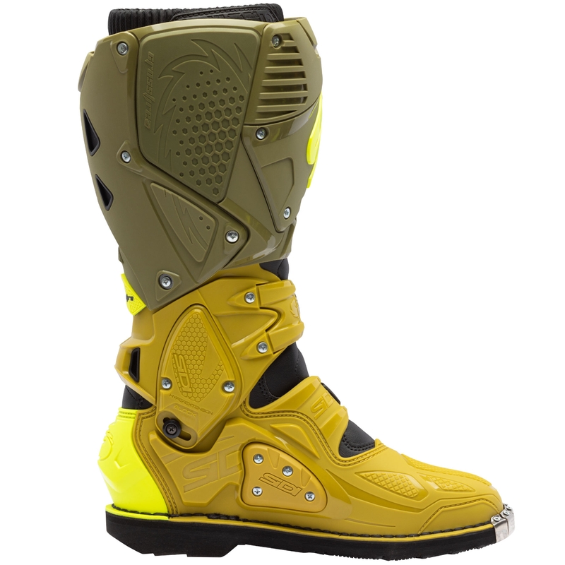 SiDi Crossfire 3 motorcykelstøvler olivengrøn-fluo gul