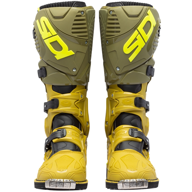 SiDi Crossfire 3 motorcykelstøvler olivengrøn-fluo gul