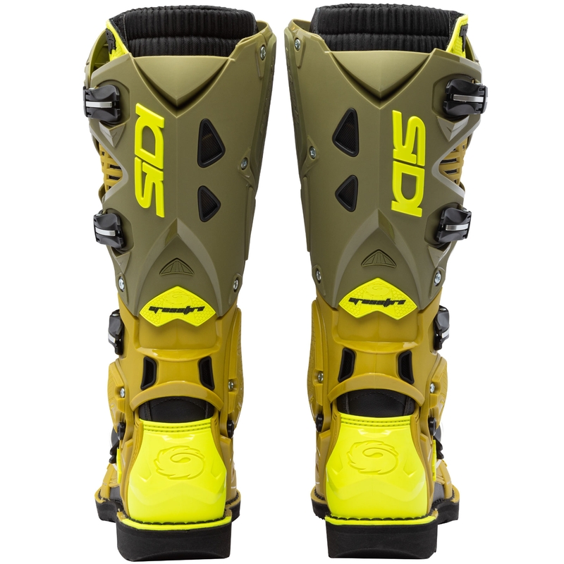 SiDi Crossfire 3 motorcykelstøvler olivengrøn-fluo gul