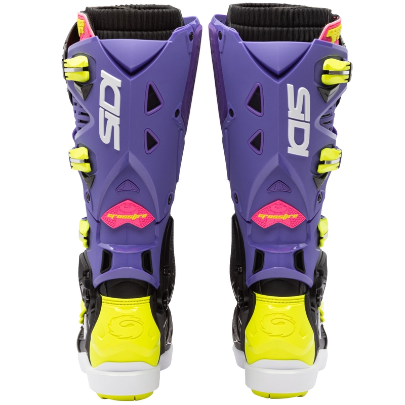 Motorcykelstøvler SiDi Crossfire 3 SRS lilla-sort-fluo gul