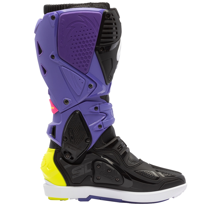 Motorcykelstøvler SiDi Crossfire 3 SRS lilla-sort-fluo gul