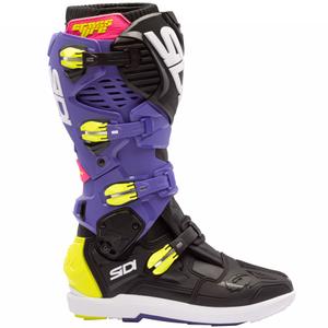 Motorcykelstøvler SiDi Crossfire 3 SRS lilla-sort-fluo gul