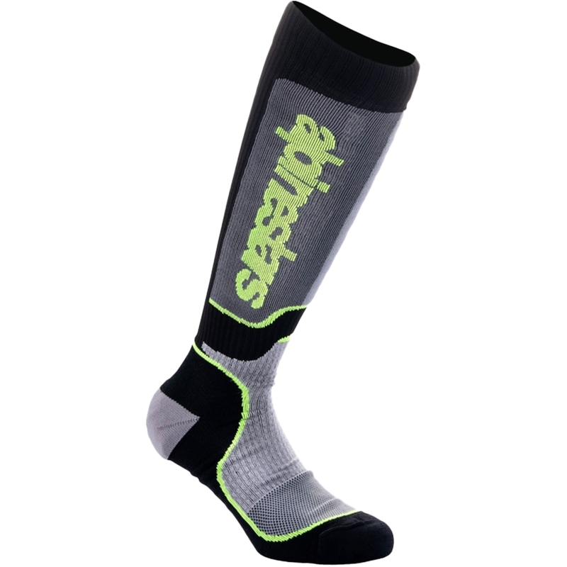 Alpinestars MX Plus Børnestrømper Sort-Grå-Fluo Gul