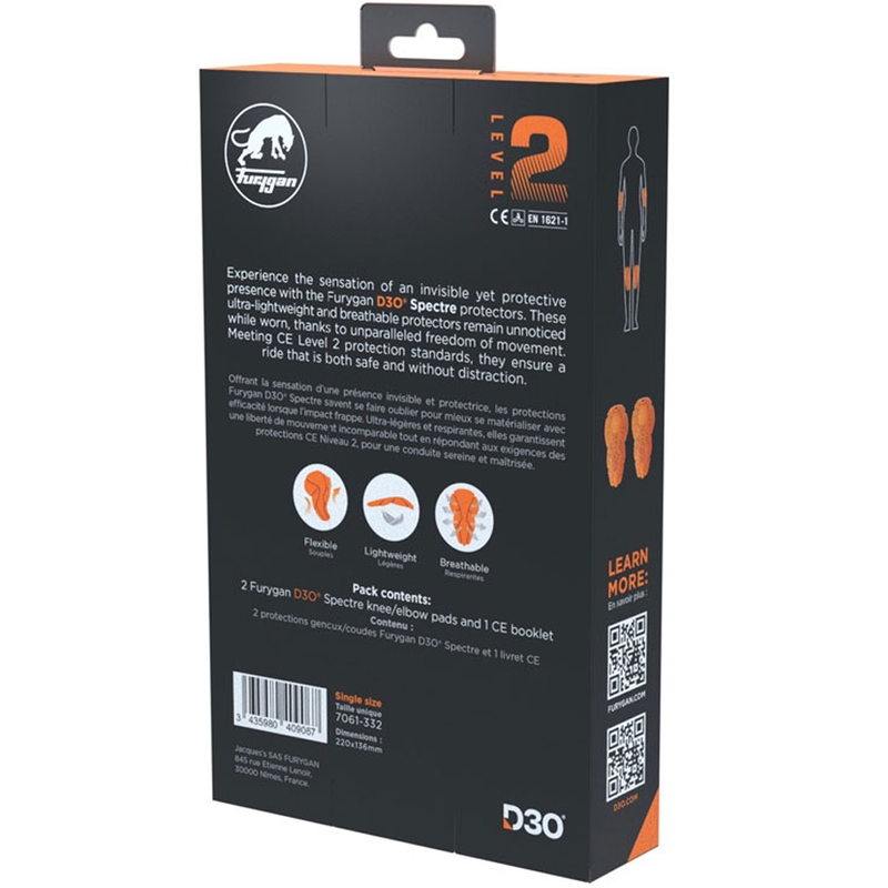 Furygan Spectre D3O® L2 albue-/knæbeskyttere