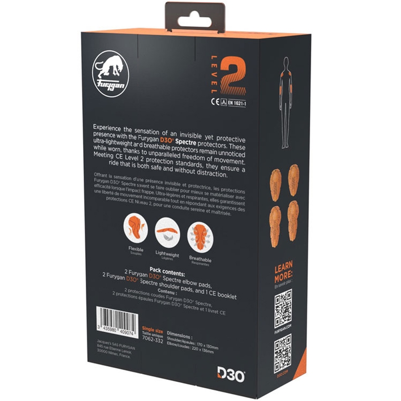 Furygan Spectre D3O® L2 skulder- og albuebeskyttersæt