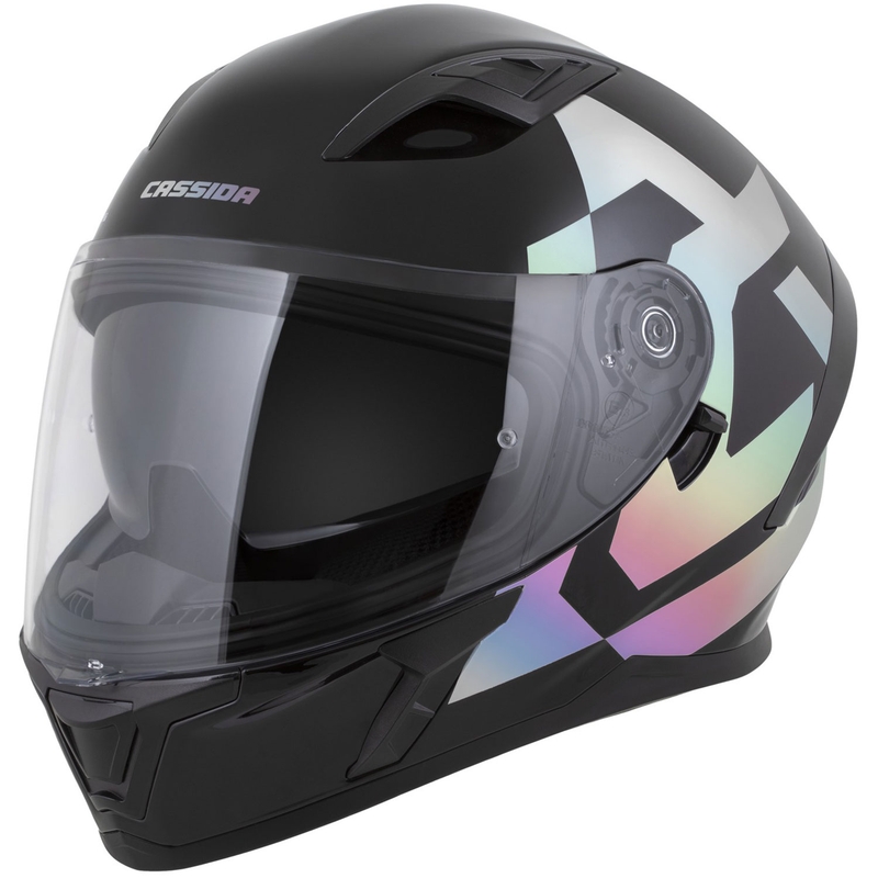 Cassida Orbit Grind Absolut fullface motorcykelhjelm sort-holografisk
