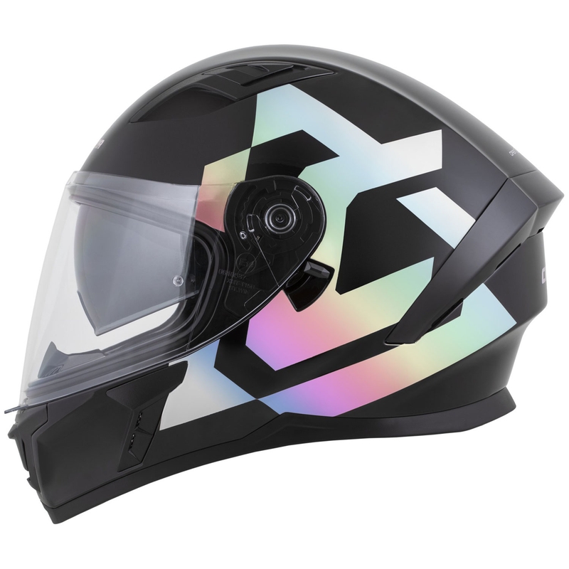 Cassida Orbit Grind Absolut fullface motorcykelhjelm sort-holografisk