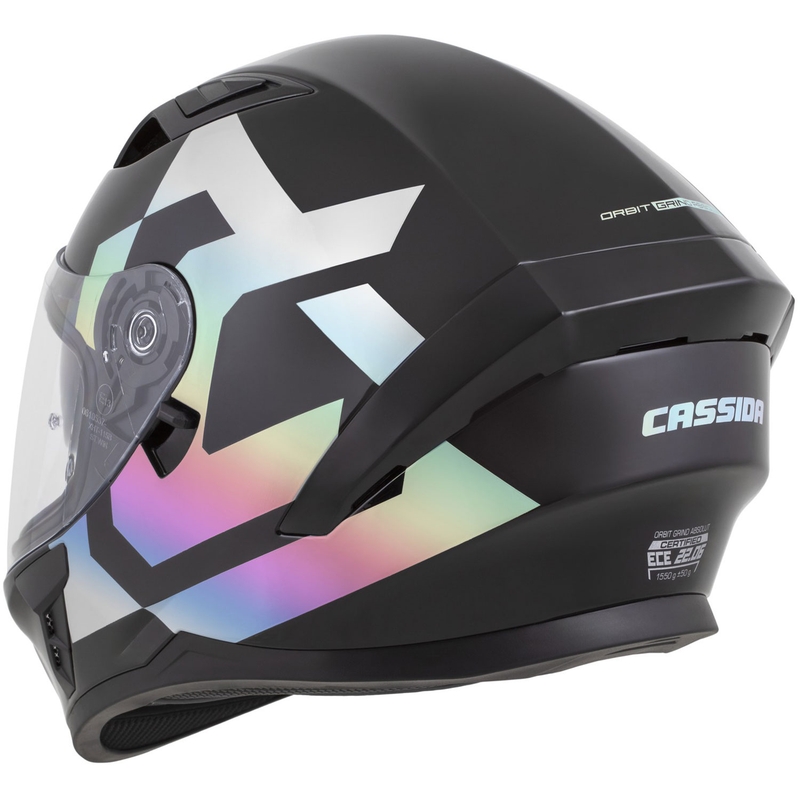 Cassida Orbit Grind Absolut fullface motorcykelhjelm sort-holografisk