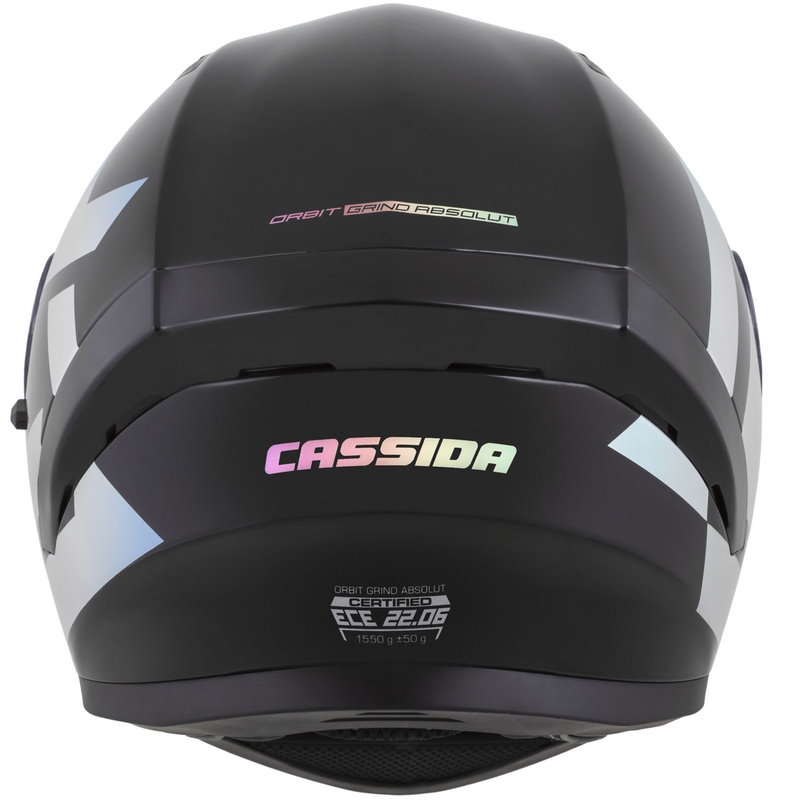 Cassida Orbit Grind Absolut fullface motorcykelhjelm sort-holografisk