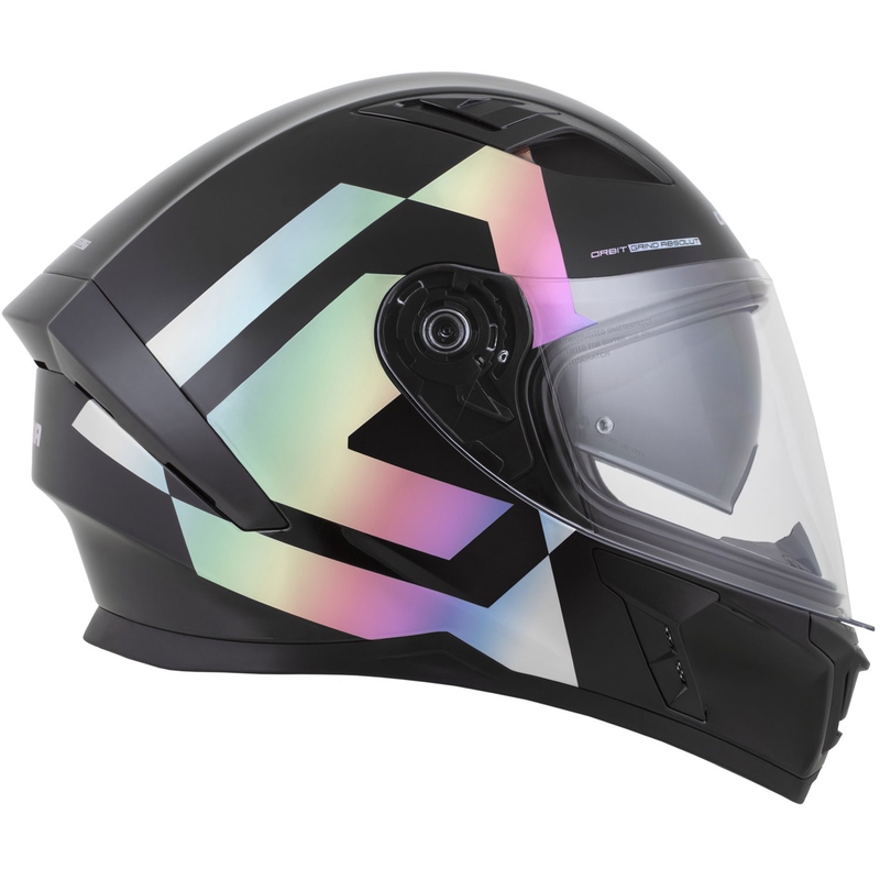Cassida Orbit Grind Absolut fullface motorcykelhjelm sort-holografisk
