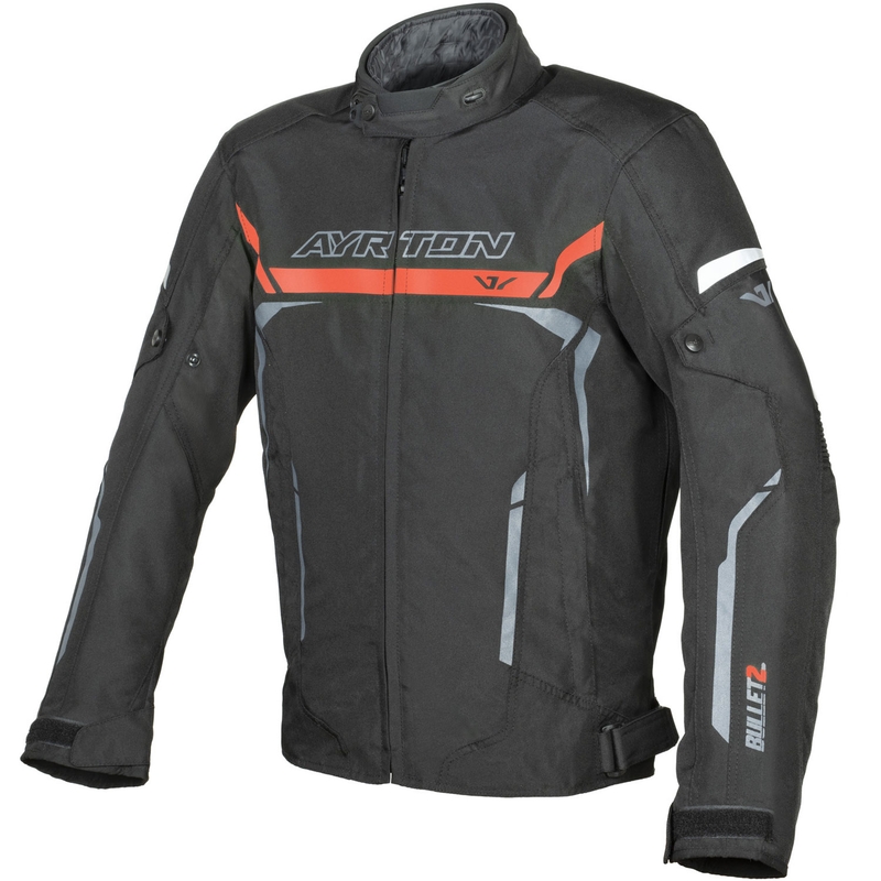 Ayrton Bullet II motorcykeljakke sort-rød-grå