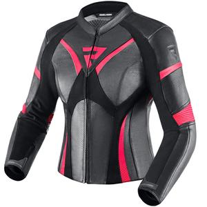 Dame motorcykeljakke Rebelhorn Rebel sort-fluo pink