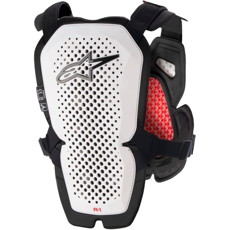 Alpinestars A-1 PRO hvid-sort-rød brystbeskytter