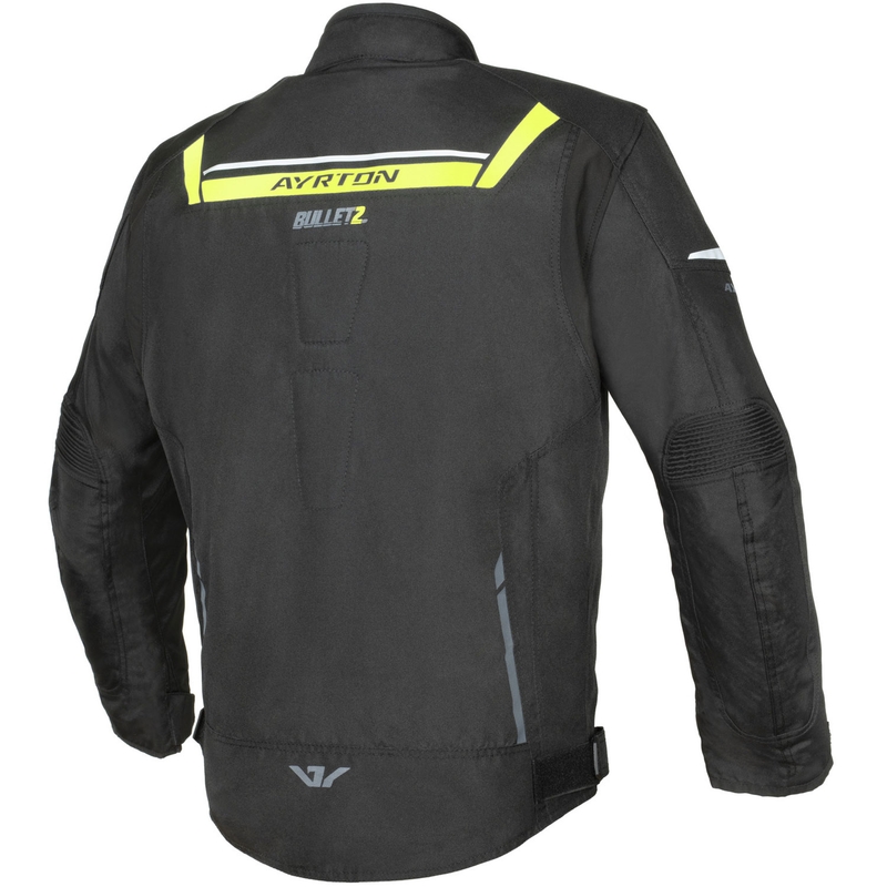 Ayrton Bullet II motorcykeljakke sort-fluo gul-grå