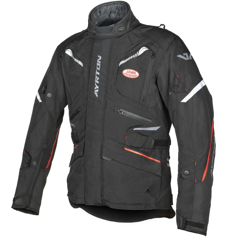 Ayrton Trail Jawa motorcykeljakke sort-rød