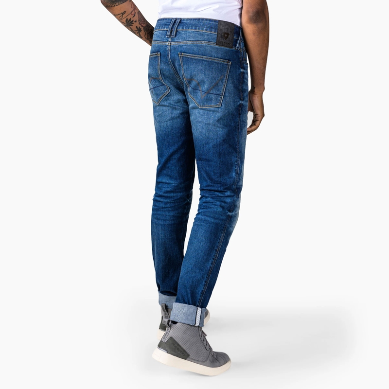 Motorcykeljeans Revit Carlin SK Extra Cropped, Blå
