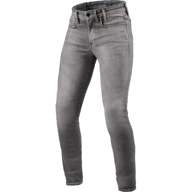 Revit Piston 3 Skinny Ekstra Cropped Motorcykeljeans, Vasket Grå