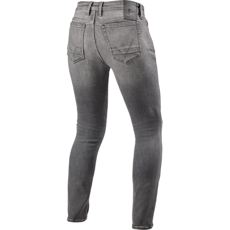 Revit Piston 3 Skinny Ekstra Cropped Motorcykeljeans, Vasket Grå