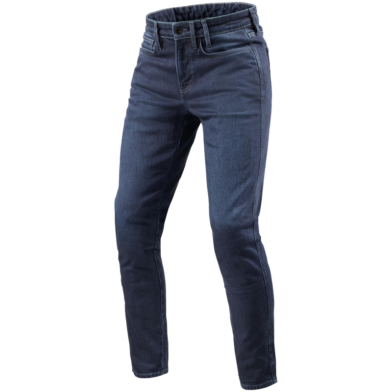 Revit Kai Skinny Extra Cropped Motorcykeljeans Medium Stenblå