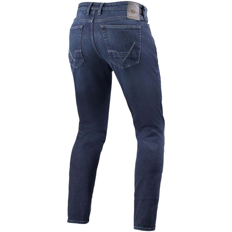 Revit Kai Skinny Extra Cropped Motorcykeljeans Medium Stenblå