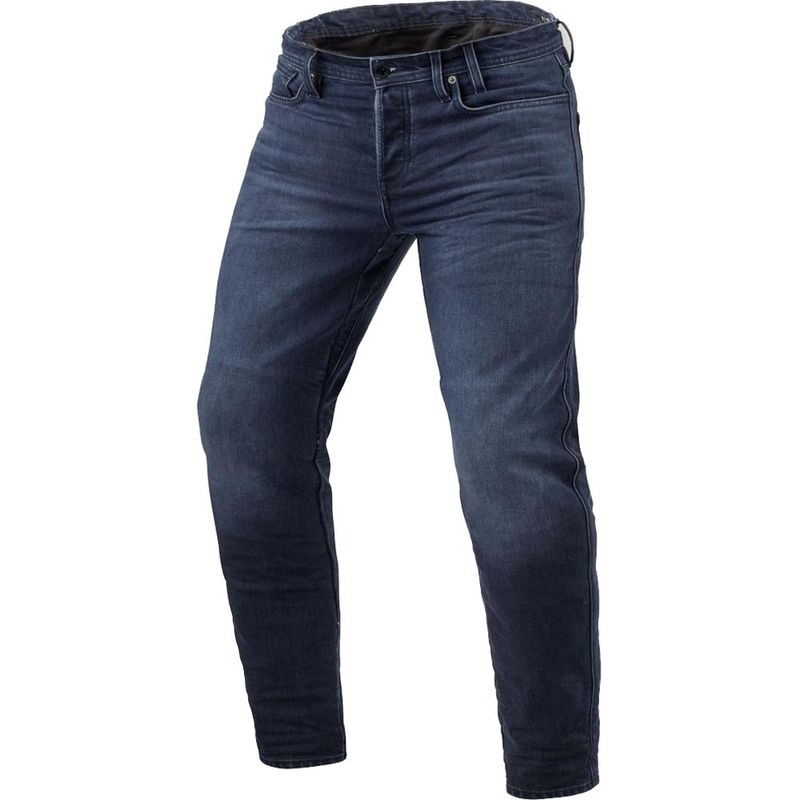 Revit Micah TF Ekstra Cropped Motorcykeljeans, Vasket Mørkeblå