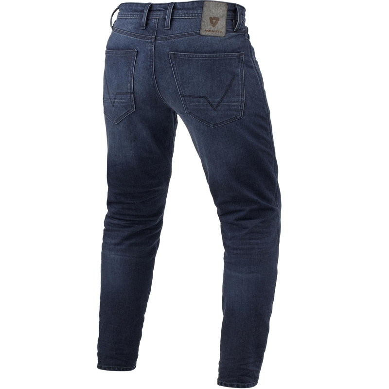 Revit Micah TF Ekstra Cropped Motorcykeljeans, Vasket Mørkeblå
