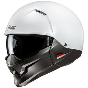 Åben hjelm med maske HJC i20N Solid perlehvid