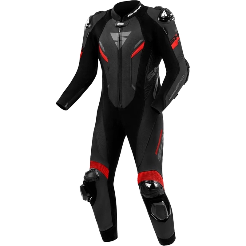 Shima Hyper-RS sort og rød motorcykeloverall i læder