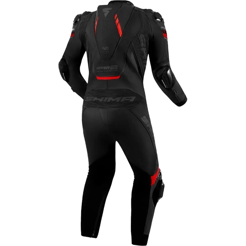Shima Hyper-RS sort og rød motorcykeloverall i læder