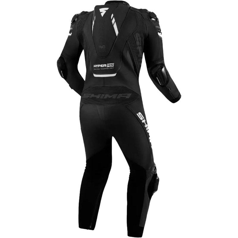 Shima Hyper-RS sort og hvid motorcykeloverall i læder