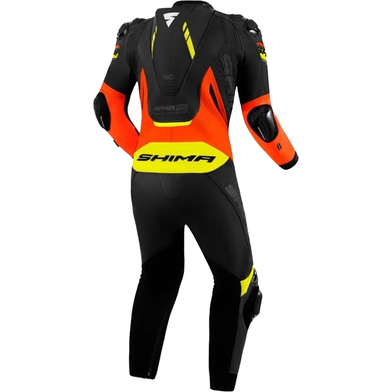 Shima Hyper-RS sort-fluo-orange-gul motorcykeloverall i læder
