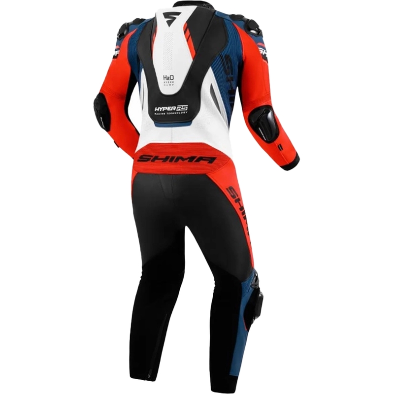 Shima Hyper-RS sort-rød-blå-hvid motorcykeloverall i læder