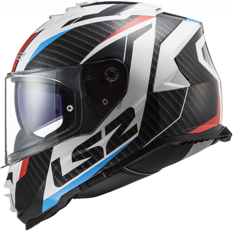 LS2 FF800 Storm II Racer full-face motorcykelhjelm hvid-sort-rød-blå
