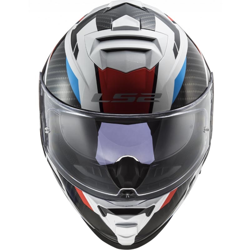 LS2 FF800 Storm II Racer full-face motorcykelhjelm hvid-sort-rød-blå