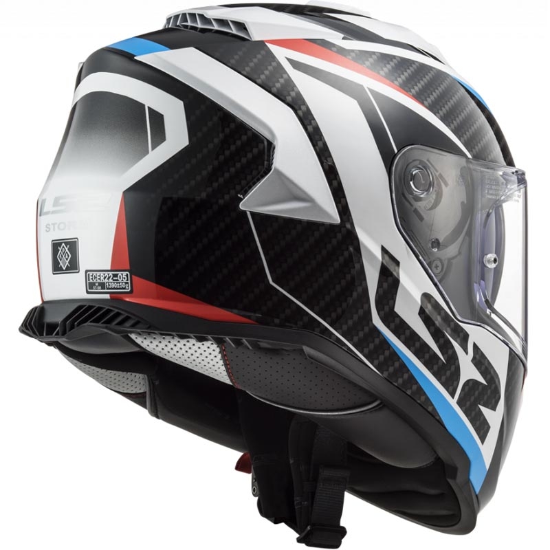 LS2 FF800 Storm II Racer full-face motorcykelhjelm hvid-sort-rød-blå