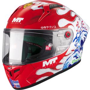 Fullface motorcykelhjelm KRE + S Yamanaka A5 rød-hvid