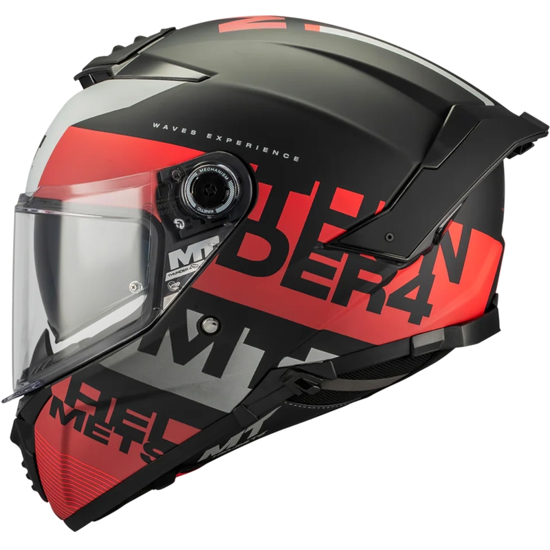 Integralhjelm MT Thunder 4 SV Waves B5 mat sort-rød