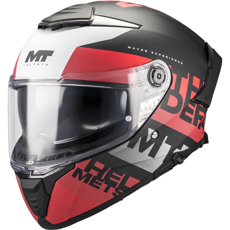Integralhjelm MT Thunder 4 SV Waves B5 mat sort-rød