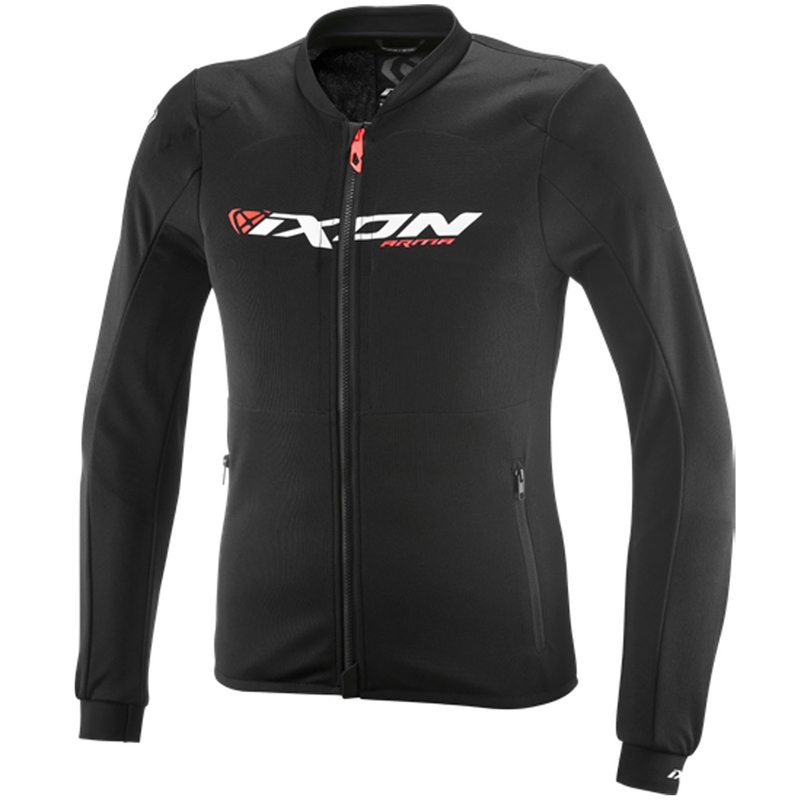 IXON Arma motorcykelsweatshirt sort-hvid-fluo rød