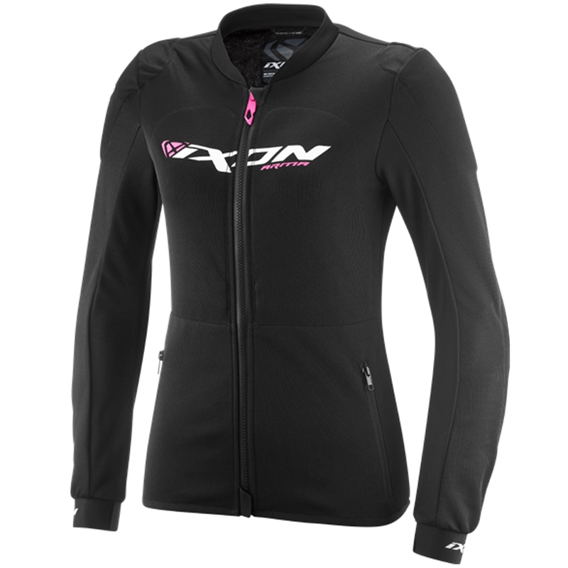 Dame motorcykelsweatshirt IXON Arma sort-hvid-fluo pink